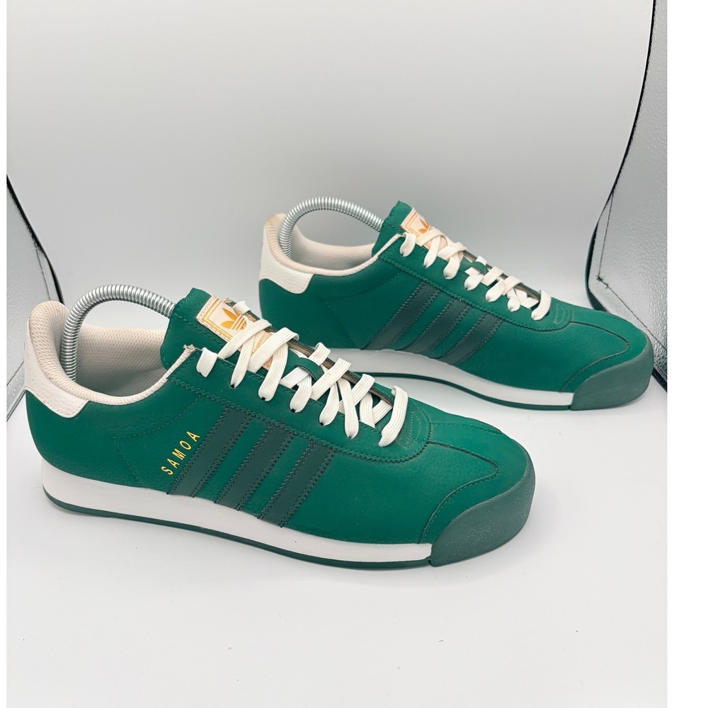Adidas Samoa Men Size 10.5 Retro Green Gold Athletic Sneaker F37268 Low Top Shoe